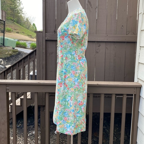 Vintage Nat Kaplan Couture floral garden sheath dress USA size 8 - Picture 3 of 11